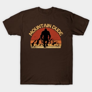 Mountain Dude Vintage Bigfoot Hiking T-Shirt